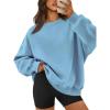 imageATHMILE Oversized Sweatshirt for Women Crewneck Fleece Long Sleeve Pullover Hoodies Tops Fall Fashion Outfits ClothesLightblue