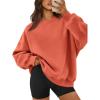 imageATHMILE Oversized Sweatshirt for Women Crewneck Fleece Long Sleeve Pullover Hoodies Tops Fall Fashion Outfits ClothesOrange Red