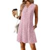 imageATHMILE Summer Dresses for Women 2026 Beach Vacation Clothes V Neck Henley Button Holiday Sundresses Pockets Date OutfitsPink Polka Dots