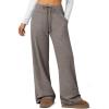 imageATHMILE Sweatpants Women Wide Leg Baggy Pants HighWaisted Drawstring Sweat Pants with PocketZtaupe