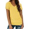 imageATHMILE T Shirts Short Sleeve V Neck Tees for Women Fashion Tops Trendy Lightweight Casual Summer Outfits Clothes 2026 BeachYellow