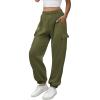 imageATHMILE Womens Cargo Sweatpants Oversized Fleece Joggers Fall Fashion Outfits Y2k Clothes 2026 with PocketsArmygreen