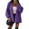 imageATHMILE Womens Fall Oversized Cardigan Sweaters Long Lantern Sleeve Knit Open Front Lightweight Winter Fashion Clothes 2026Purple