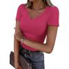 V-neck-hot Pink