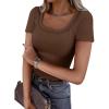 imageATHMILE Womens Scoop Neck Long Sleeve Tops Fashion Ribbed Knit Shirts Slim Fitted Casual Basic Tee T Shirt for Women 2026Cbrown