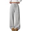 imageATHMILE Womens Sweatpants Wide Leg Baggy High Waist Y2K Pants Fall Winter Spring Joggers Clothes with PocketsGrey