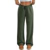 imageATHMILE Womens Sweatpants Wide Leg Barrel Pants Baggy Joggers Low Waist Fall Fashion Winter Clothing Pockets 2026Army Green