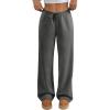 imageATHMILE Womens Sweatpants Wide Leg Barrel Pants Baggy Joggers Low Waist Fall Fashion Winter Clothing Pockets 2026Dark Grey