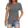 imageATHMILE Womens T Shirts Short Sleeve Crewneck Tees Trendy Lightweight Soft Casual Summer Tops 2025Grey