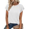 imageATHMILE Womens Tops Basic T Shirts Summer Business Dressy Casual Cap Sleeve Tee Cute Clothes Trendy Fashion Outfits White L