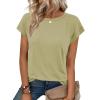 imageATHMILE Womens Tops Summer Basic T Shirts Business Casual Loose Fit Cap Sleeve Tee Cute Clothes Trendy Fashion Outfits Light Green