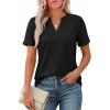 imageATHMILE Womens V Neck 34 Sleeve T Shirts Spring Summer Tops Tunic Casual Tees Henley Beach Vacation Basic Fashion ClothesShortblack