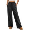imageATHMILE Womens Wide Leg Sweatpants Double Waisted Baggy Sweat Pants with Pockets Fashion Casual Gym Fall Winter ClothesBlack