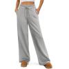 imageATHMILE Womens Wide Leg Sweatpants Double Waisted Baggy Sweat Pants with Pockets Fashion Casual Gym Fall Winter ClothesGrey
