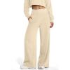 imageATHMILE Womens Wide Leg Sweatpantts High Waist Baggy Lounge Casual Pants Fall Winter Spring Clothes with PocketsApricot