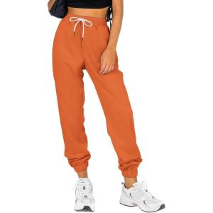 imageATHMILE Sweatpants Women Fall Fashion 2026 Baggy Joggers Workout Lounge Lightweight Comfy High Waisted Athletic Sweat PantsOrange
