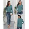 imageATHMILE Long Sleeve Shirts for Women 2026 Fall Outfits Henley Dressy Casual Tops Trendy Blouses Cute TShirts Fashion ClothesBlue Green
