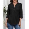 imageATHMILE Long Sleeve Shirts for Women 2026 Fall Outfits Henley Dressy Casual Tops Trendy Blouses Cute TShirts Fashion ClothesHalfblack