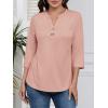 imageATHMILE Long Sleeve Shirts for Women 2026 Fall Outfits Henley Dressy Casual Tops Trendy Blouses Cute TShirts Fashion ClothesHalfcoral