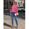 imageATHMILE Long Sleeve Shirts for Women 2026 Fall Outfits Henley Dressy Casual Tops Trendy Blouses Cute TShirts Fashion ClothesHalfhot Pink