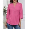 imageATHMILE Long Sleeve Shirts for Women 2026 Fall Outfits Henley Dressy Casual Tops Trendy Blouses Cute TShirts Fashion ClothesHalfhot Pink