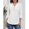imageATHMILE Long Sleeve Shirts for Women 2026 Fall Outfits Henley Dressy Casual Tops Trendy Blouses Cute TShirts Fashion ClothesHalfwhite