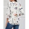 imageATHMILE Long Sleeve Shirts for Women 2026 Fall Outfits Henley Dressy Casual Tops Trendy Blouses Cute TShirts Fashion ClothesHalfwhite Floral