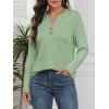 imageATHMILE Long Sleeve Shirts for Women 2026 Fall Outfits Henley Dressy Casual Tops Trendy Blouses Cute TShirts Fashion ClothesLight Green
