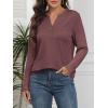 imageATHMILE Long Sleeve Shirts for Women 2026 Fall Outfits Henley Dressy Casual Tops Trendy Blouses Cute TShirts Fashion ClothesWine Red