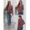 imageATHMILE Long Sleeve Shirts for Women 2026 Fall Outfits Henley Dressy Casual Tops Trendy Blouses Cute TShirts Fashion ClothesWine Red