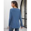 imageATHMILE Long Sleeve Shirts for Women Fall Outfit 2026 Fashion Casual T Shirt Round Neck Basic Loose Tunic TopsBlue