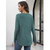 imageATHMILE Long Sleeve Shirts for Women Fall Outfit 2026 Fashion Casual T Shirt Round Neck Basic Loose Tunic TopsPeacock Green