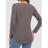 imageATHMILE Womens 2026 Fall Long Sleeve Shirts Basic Apparel Shirts Trendy V Neck Tshirt for Women Curved Hem TopsGray Purple