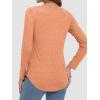 imageATHMILE Womens 2026 Fall Long Sleeve Shirts Basic Apparel Shirts Trendy V Neck Tshirt for Women Curved Hem TopsLight Orange