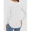 imageATHMILE Womens 2026 Fall Long Sleeve Shirts Basic Apparel Shirts Trendy V Neck Tshirt for Women Curved Hem TopsWhite