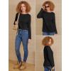 imageATHMILE Womens Long Sleeve Shirts Basic Tee Fall Trendy Spring Top Business Casual Beach Vacation Workout 2026 FashionBlack