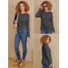 imageATHMILE Womens Long Sleeve Shirts Basic Tee Fall Trendy Spring Top Business Casual Beach Vacation Workout 2026 FashionBlack Grey
