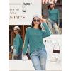 imageATHMILE Womens Long Sleeve Shirts Basic Tee Fall Trendy Spring Top Business Casual Beach Vacation Workout 2026 FashionBlue Green