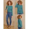 imageATHMILE Womens Long Sleeve Shirts Basic Tee Fall Trendy Spring Top Business Casual Beach Vacation Workout 2026 FashionBlue Green
