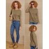 imageATHMILE Womens Long Sleeve Shirts Basic Tee Fall Trendy Spring Top Business Casual Beach Vacation Workout 2026 FashionCoffee