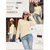 imageATHMILE Womens Long Sleeve Shirts Basic Tee Fall Trendy Spring Top Business Casual Beach Vacation Workout 2026 FashionCream