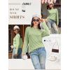 imageATHMILE Womens Long Sleeve Shirts Basic Tee Fall Trendy Spring Top Business Casual Beach Vacation Workout 2026 FashionFruit Green