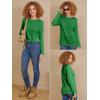 imageATHMILE Womens Long Sleeve Shirts Basic Tee Fall Trendy Spring Top Business Casual Beach Vacation Workout 2026 FashionGreen
