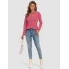 imageATHMILE Womens Long Sleeve Shirts Basic Tee Fall Trendy Spring Top Business Casual Beach Vacation Workout 2026 FashionHot Pink