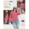 imageATHMILE Womens Long Sleeve Shirts Basic Tee Fall Trendy Spring Top Business Casual Beach Vacation Workout 2026 FashionHot Pink