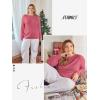 imageATHMILE Womens Long Sleeve Shirts Basic Tee Fall Trendy Spring Top Business Casual Beach Vacation Workout 2026 FashionHot Pink