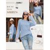 imageATHMILE Womens Long Sleeve Shirts Basic Tee Fall Trendy Spring Top Business Casual Beach Vacation Workout 2026 FashionIce Blue