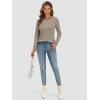imageATHMILE Womens Long Sleeve Shirts Basic Tee Fall Trendy Spring Top Business Casual Beach Vacation Workout 2026 FashionKhaki