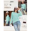 imageATHMILE Womens Long Sleeve Shirts Basic Tee Fall Trendy Spring Top Business Casual Beach Vacation Workout 2026 FashionLake Green