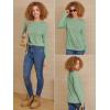 imageATHMILE Womens Long Sleeve Shirts Basic Tee Fall Trendy Spring Top Business Casual Beach Vacation Workout 2026 FashionLight Green